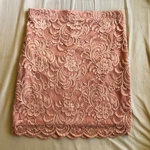 Ambiance Stretchy Coral Crochet Mini Skirt